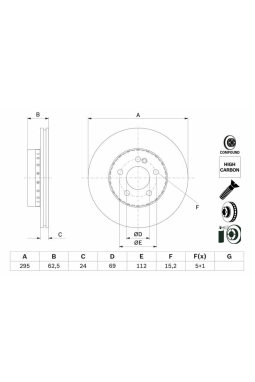 BOSCH 0986479H45 | Disk On (Ad) 18-C-Seri (W205-S205) | 2 Adet