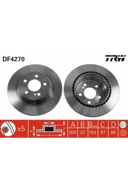 TRW DF4270 | Fren Diski Arka Mercedes W204 W211 W219 W212 02 -