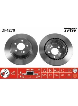 TRW DF4270 | Fren Diski Arka Mercedes W204 W211 W219 W212 02 -