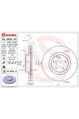 BREMBO 09.9825.21 | Fren Diski 211 / 204 / 219 Ön E 350 / 400 / 500 / Gla | 2 Adet