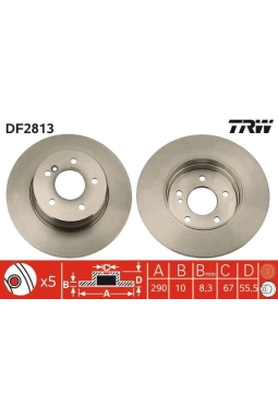TRW DF2813 | Fren Diski Arka W203 02-07 Cl203 02-08 S203 02-07 C209 02-09 A209 03-10