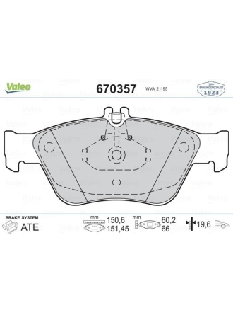 VALEO 670357 | Fren Balata Ön 98-03 E.S-W210 C.S-W202