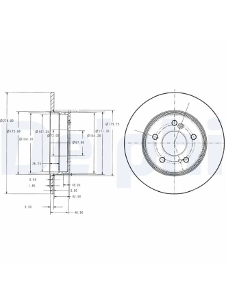 DELPHI BG3326 | Disk Arka 96-07 C-Seri (W202-W203) E-Seri (W124-W210) *U.K** Y.No:Bg3326c | 1 Adet