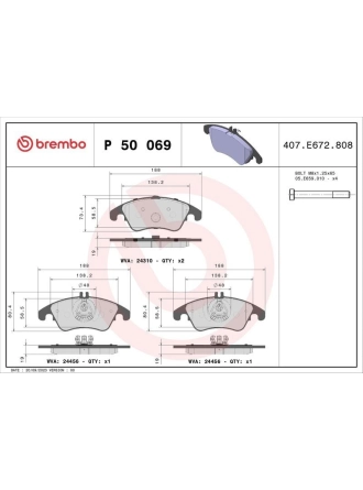BREMBO P50069 | Fren Balatası (Mercedes W204-207-212-218 On Kulaklı)