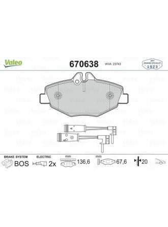 VALEO 670638 | Fren Balata Ön 03-W211 E200-220-240 CDI
