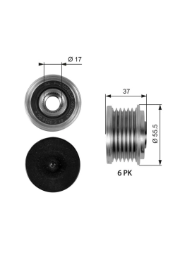 GATES OAP7046 | Alternatör Kasnağı 01-C-Seri (W203-W204) E-Seri (W211-S211)
