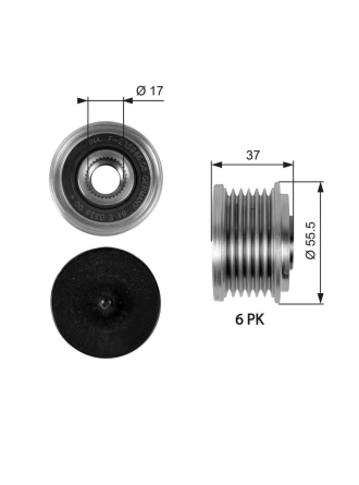 GATES OAP7046 | Alternatör Kasnağı 01-C-Seri (W203-W204) E-Seri (W211-S211)