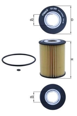 MAHLE OX380D | Yağ Filtresi 05-C-Seri (W203-W204) E-Seri (W211-W212) Vito-Sprinter