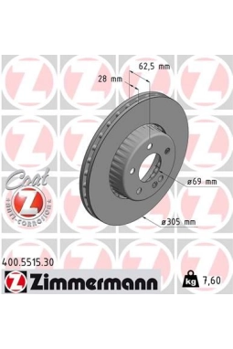 ZIMMERMANN 400.5515.30 | M.Benz W205-W213 Ön Disk Adet A0004212512 | 1 Adet