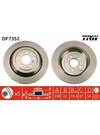TRW DF7352 | Fren Diski Arka Gl-Class X164 4-Matic 06-12 R-Class W251 R 500 4-Matic 07-14
