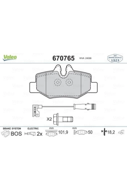 VALEO 670765 | Fren Balata Arka 04-Vito 2.2-3.2-119-122-123
