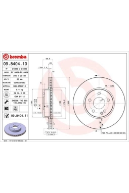 BREMBO 09.8404.10 | Fren Diski Viano 639 114 / 116 CDI Ön | 2 Adet