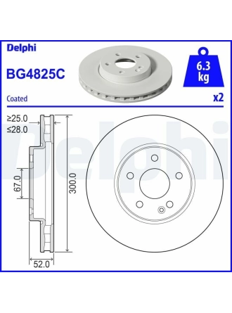 DELPHI BG4825C | Disk On 15-Vito Kaplamalı | 1 Adet