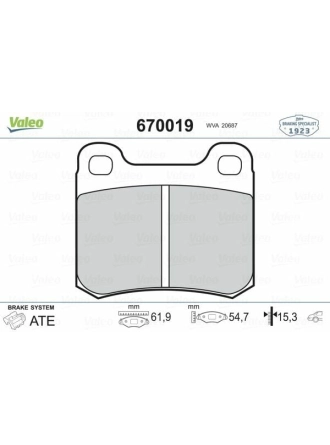VALEO 670019 | Fren Balata Arka <97 E.S-W124