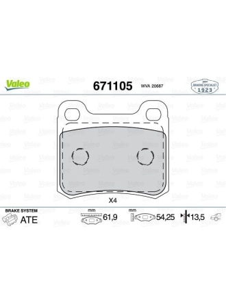 VALEO 671105 | Fren Balata Arka <94 E.S-W201 190E-D