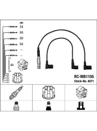 NGK 4071 | Buji Kablo Seti (Mercedes M102 / W124-W201) Zef466