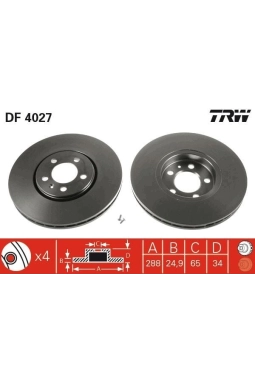 TRW DF4027 | Disk On 98-06 Golf.IV.V-Bora | 1 Adet