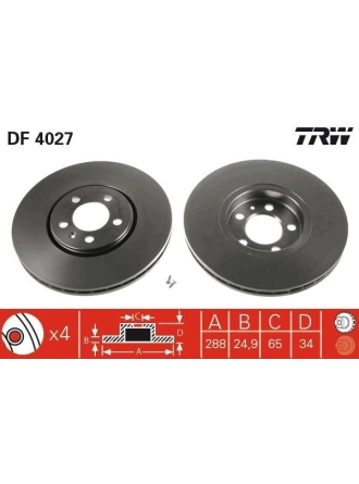 TRW DF4027 | Disk On 98-06 Golf.IV.V-Bora | 1 Adet