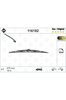 VALEO 116192 | Silgi Süpürgesi Tek Sağ Golf.4-Polo 47.5Cm Eğri