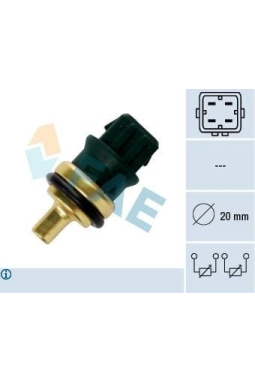 FAE 33782 | Hararet Müşürü VW Audi 4 Fişli Yeşil Kare Soket