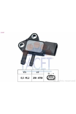 FACET 10.3297 | Eksoz Basınç Sensörü Caddy III Golf V Golf VI Plus Jetta III Passat 1.9 2.0 TDI Crafter T5 Polo Tiguan Asb Akn Bmc Bng Bpp Ble Bwf Cbwa