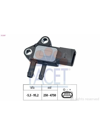 FACET 10.3297 | Eksoz Basınç Sensörü Caddy III Golf V Golf VI Plus Jetta III Passat 1.9 2.0 TDI Crafter T5 Polo Tiguan Asb Akn Bmc Bng Bpp Ble Bwf Cbwa