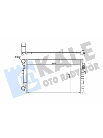 KALE 345840 | Motor Su Radyatörü 650X395x22 A3 1.2 / 1.4 / 1,6Tdı Golf VII 1.2 / 1.4 / 1,6Tdı 12 -