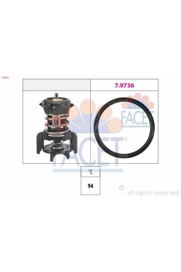 FACET 7.8933 | Termostat 94 º A1 A3 Q2 Q3 Tt Ateca Ibiza Leon Toledo Kamıq Karoq Kodiaq Octavia Superb Yeti Arteon Caddy Golf VII Passat Tiguan Touran Crafter T7 13 > > 1.6 2.0 TDI Ddya Clha Clhb Cxxa Ddyb Dava Daub