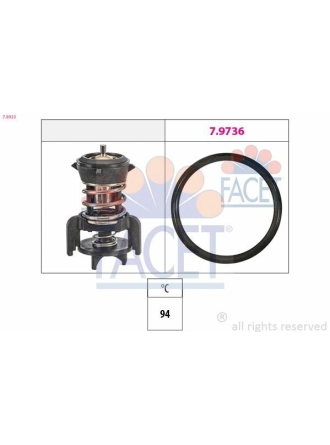 FACET 7.8933 | Termostat 94 º A1 A3 Q2 Q3 Tt Ateca Ibiza Leon Toledo Kamıq Karoq Kodiaq Octavia Superb Yeti Arteon Caddy Golf VII Passat Tiguan Touran Crafter T7 13 > > 1.6 2.0 TDI Ddya Clha Clhb Cxxa Ddyb Dava Daub
