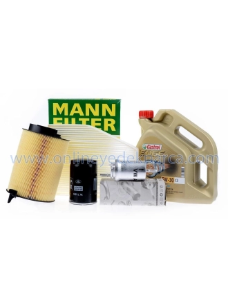 Volkswagen Jetta 2006 - 2010 Model Arası 1.6 Motor Periyodik Bakım Seti Motor Yağlı Mann / Castrol Marka