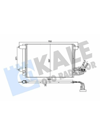 KALE 375400 | Klima Radyatörü (Audi A3 / Seat Leon / Skoda Octavia / VW Caddy / Golf / Jetta)