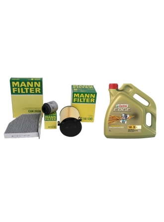 Volskwagen Jetta 1.4 TSI 122 BG (CAX) Filtre Seti (Yakıt Hariç) Castrol 5W-30 LL 4 Litre Yağlı Mann Marka