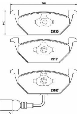 HELLA PAGİD 8DB355008-551 | Ön Fren Balatası-Kablolu-(VW Golf 98-06 Polo 02-05 Audi A3 97-03 Seat Leon 00-06 Skoda Octavia 97-11)