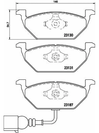 HELLA PAGİD 8DB355008-551 | Ön Fren Balatası-Kablolu-(VW Golf 98-06 Polo 02-05 Audi A3 97-03 Seat Leon 00-06 Skoda Octavia 97-11)
