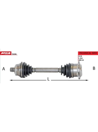 MGA 70390 | Volkswagen Passat 2001-2004 Arası AVF Motor Sağ Aks
