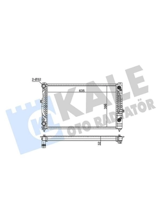 KALE 349240 | Radyatör 96-06 Passat-A4 1.8T-1.9Tdi + Ac + Os