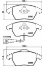 HELLA PAGİD 8DB355010-581 | Fren Balatası Audi, Seat, Skoda, VW A1 (8X1, 8Xk) , A1 Sportback (8Xa, 8Xf) , A3 (8P1) , A3 Convertible