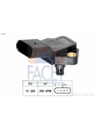 FACET 10.3083 | Map Basınç Sensörü 1.2 1.4 1.9 Beetle Caddy Eos Golf Caxa Cbzb 09 >