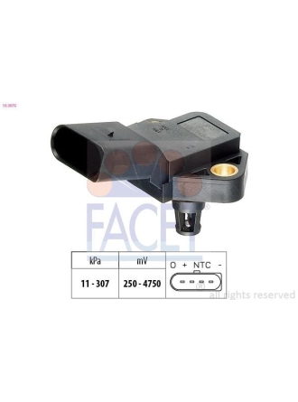 FACET 10.3075 | Turbo Basınç Sensörü T5 2.5 TDI Polo 1.9 TDI Passat 1.9 2.0 TDI Jetta 2.0 TDI Golf V 1.4 1.9 TDI Awx Avf Asz Azv Axd Axe Blt Bkd