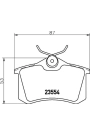 HELLA PAGİD 8DB355018-111 | Arka Fren Balatası-Kablosuz Xx17mmxx (Renault Megane II / Peugeot 307 Citroen C3 / C4-VW Caddy 04-15 Golf 84-16 Passat 97-05