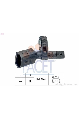 FACET 21.0011 | ABS Sensörü Ön Sol Golf VII 13 > Passat 15 > Polo 05 > Tiguan 16 > Touran 16 > Up! 12 > A1 11 > A3 13 > Tt