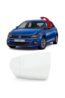 İTHAL 2G0857521B | Volkswagen Polo 2018 Model Sonrası Sol (Şoför) Tarafı Ayna Camı