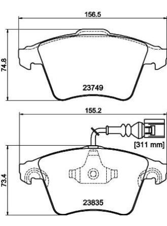 HELLA PAGİD 8DB355011-621 | Fren Balatası VW Touareg (7La, 7L6, 7L7)