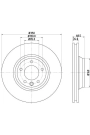 HELLA PAGİD 8DD355128-071 | Fren Diski Audi, Porsche, VW Cayenne (92A) , Cayenne (9Pa) , Q7 (4Lb) , Touareg (7La, 7L6, 7L7)