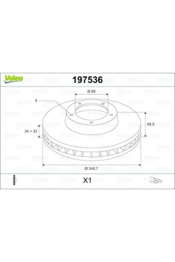 VALEO 197536 | Ön Fren Disk Aynası Sağ Havalı Audi Q7 Porsche Cayenne Panamera Touareg 02 - | 1 Adet