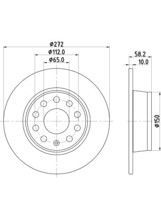 HELLA PAGID 8DD355131-811 | Fren Diski Arka (VW T-Roc 18-Audi Q2 17-Seat Leon 17-20 Skoda Octavia 20) | 2 Adet