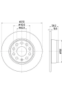 HELLA PAGID 8DD355131-811 | Fren Diski Arka (VW T-Roc 18-Audi Q2 17-Seat Leon 17-20 Skoda Octavia 20) | 2 Adet