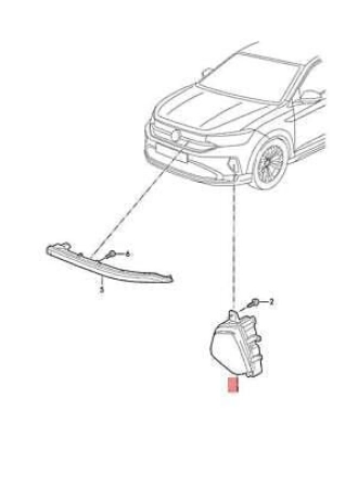 VAG / ORJINAL 2G7941662 | Volkswagen Taigo Sağ Ön Led Sis Farı Orijinal