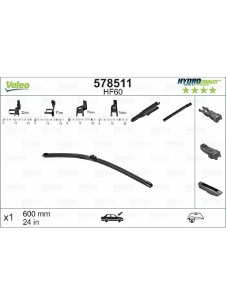 VALEO 578511 | Silgi Süpürgesi Tek 60Cm Klasık Multı-Clıp Muz First