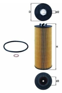 MAHLE OX164D | Yağ Filtresi 98-05 Passat-A4-A6 2.5Tdi